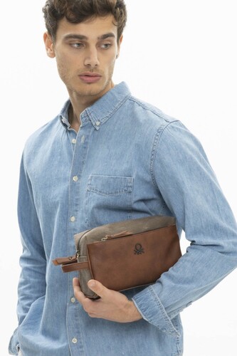 BENETTON ERKEK PORTFÖY EL ÇANTASI BNT-998-KAHVE 