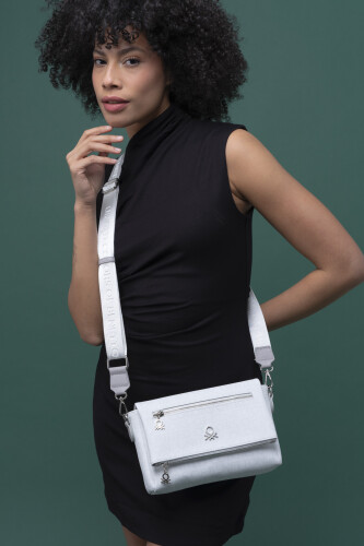 Benetton Kadın Çapraz Çanta - Beyaz A.Gri - Benetton