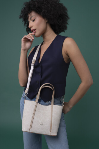 Benetton Kadın El Çantası - Bej 