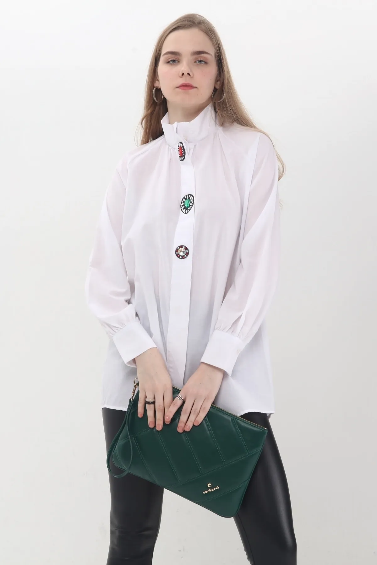 CACHAREL KADIN CLUTCH ÇANTA-C-069-YEŞİL 