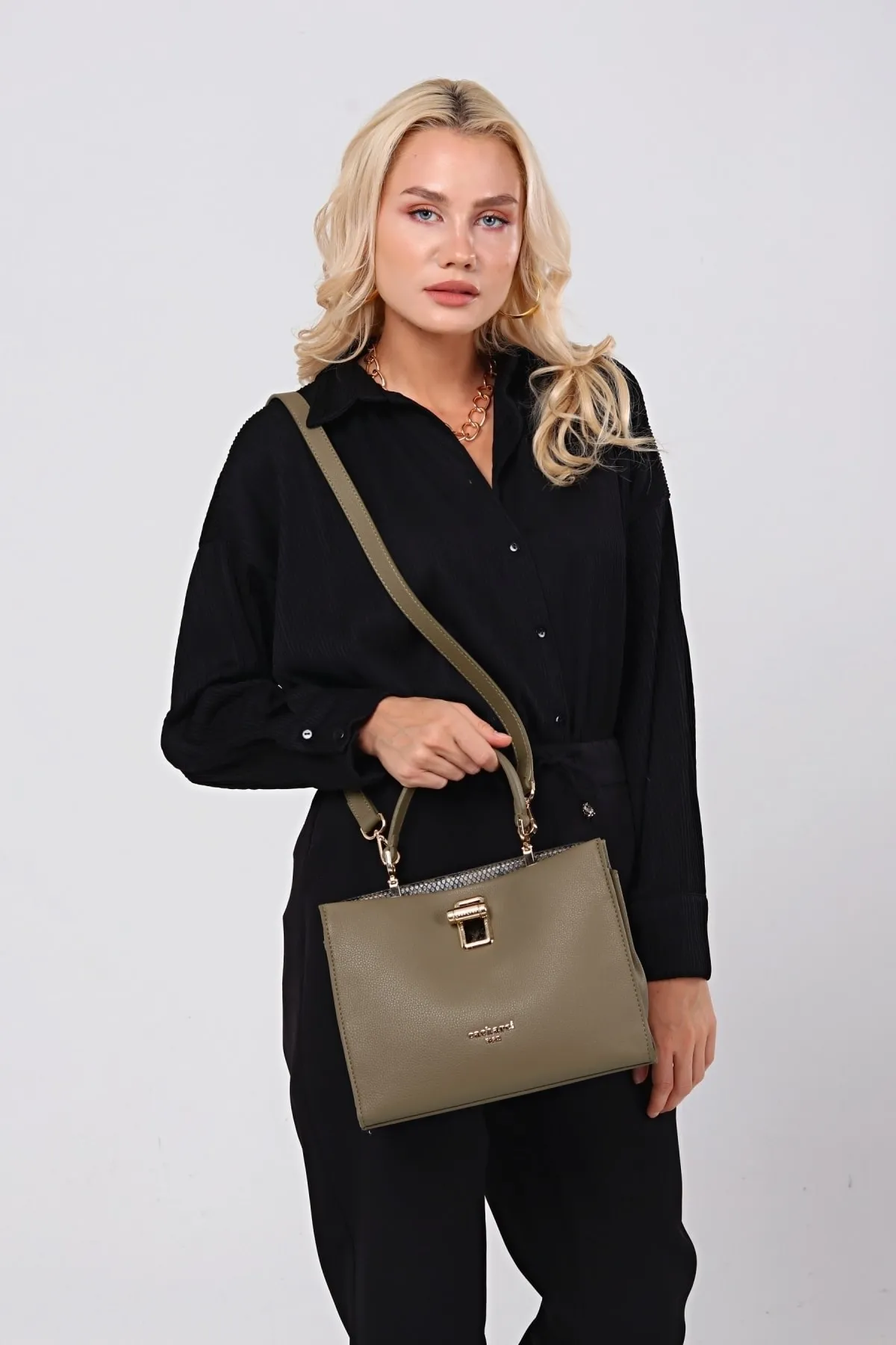 CACHAREL KADIN EL VE OMUZ ÇANTASI-C-052-HAKİ 