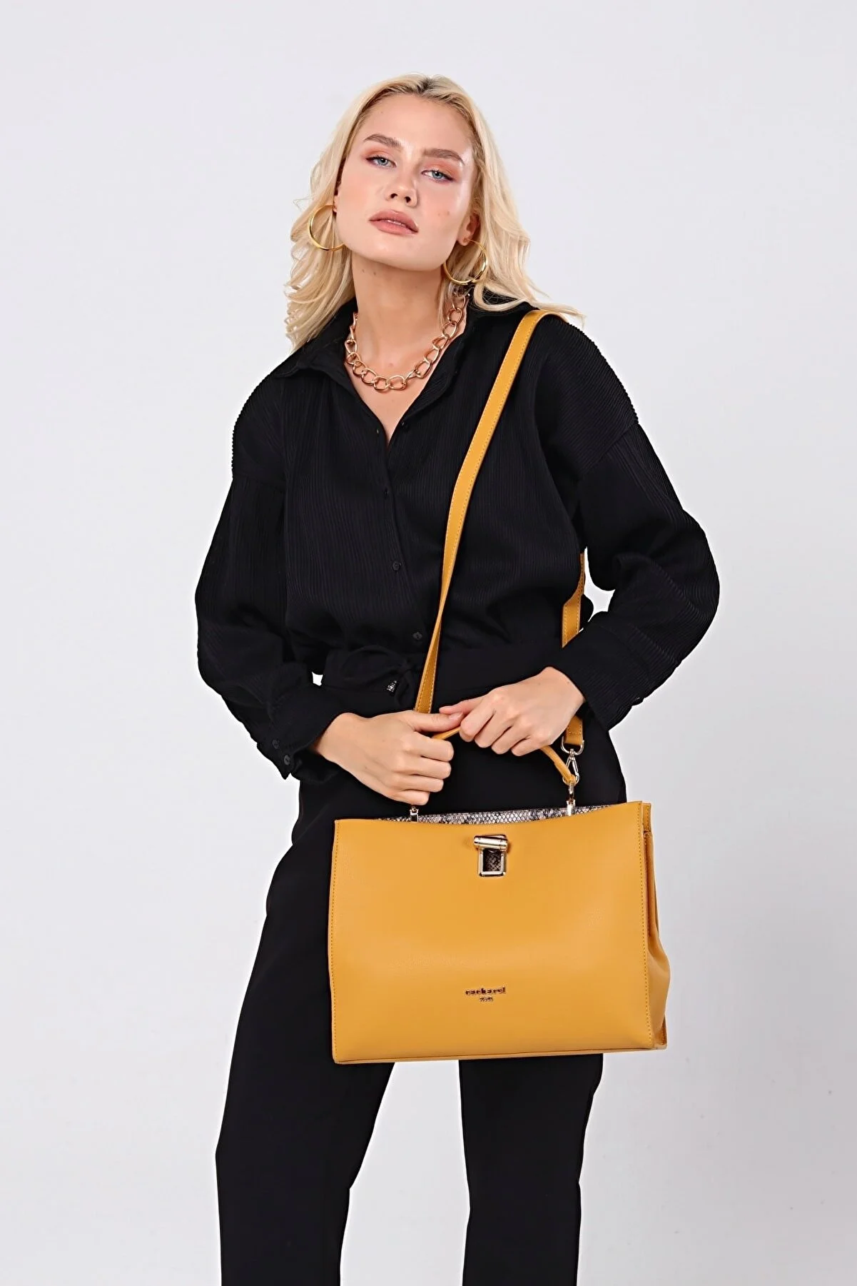 CACHAREL KADIN EL VE OMUZ ÇANTASI-C-053-HARDAL 