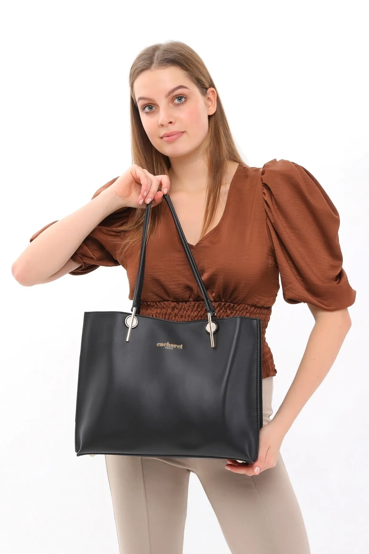 CACHAREL KADIN EL VE OMUZ ÇANTASI C-071-SİYAH 