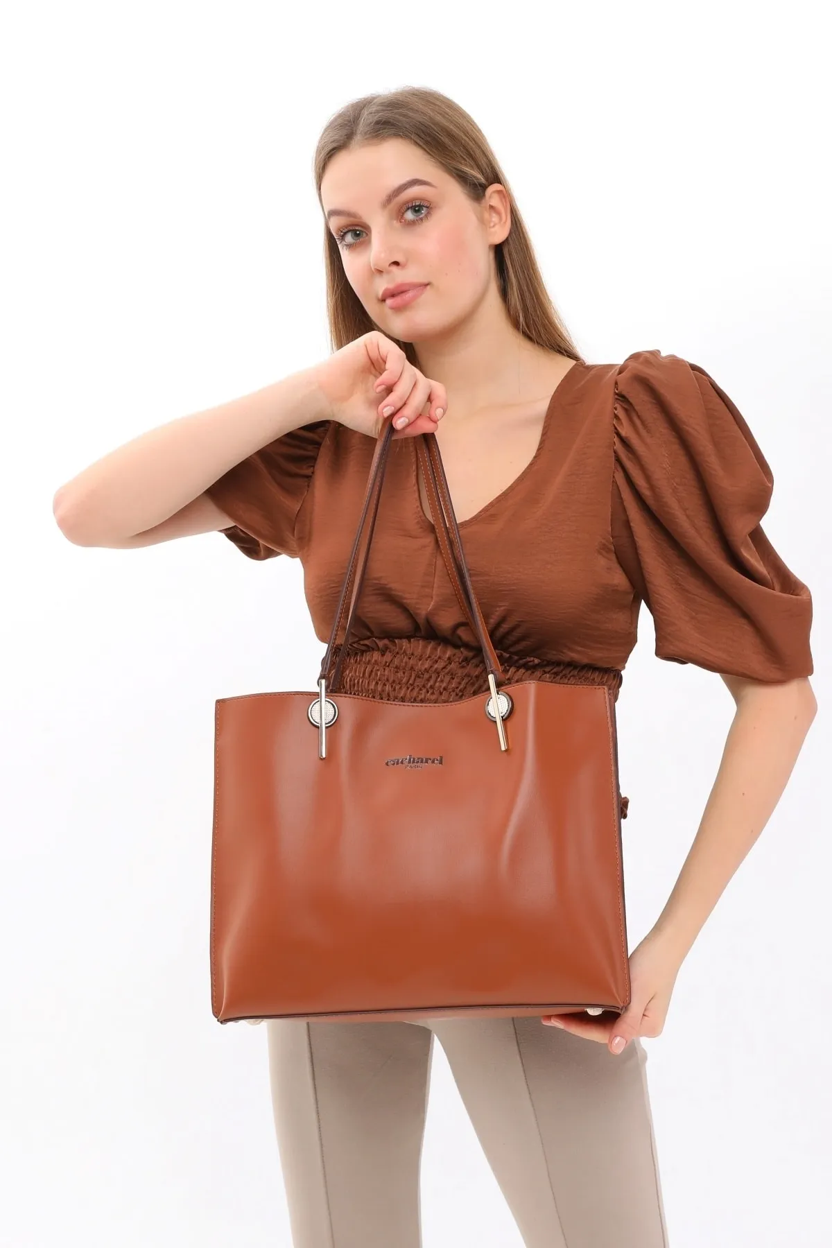 CACHAREL KADIN EL VE OMUZ ÇANTASI C-071-TABA 