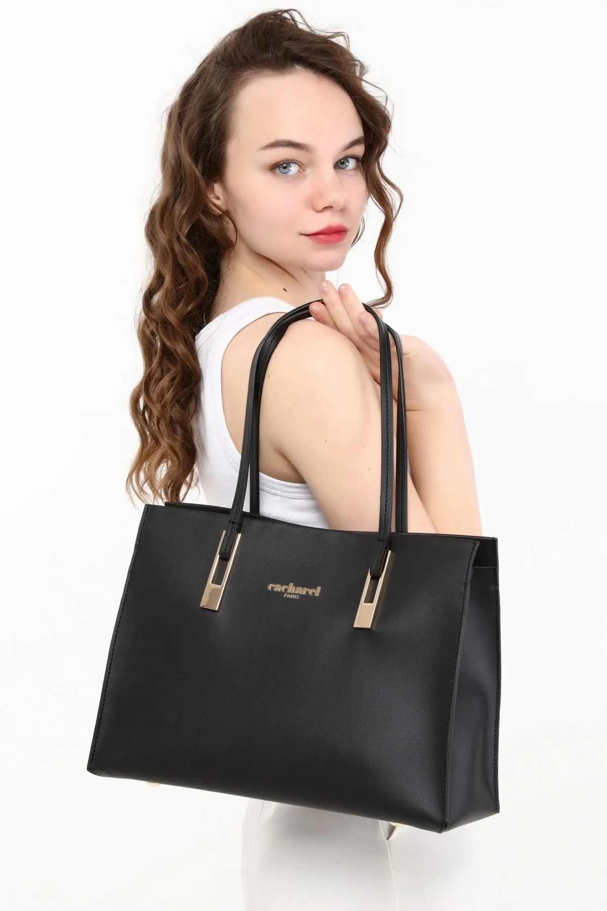 CACHAREL KADIN EL VE OMUZ ÇANTASI C-073-SİYAH 