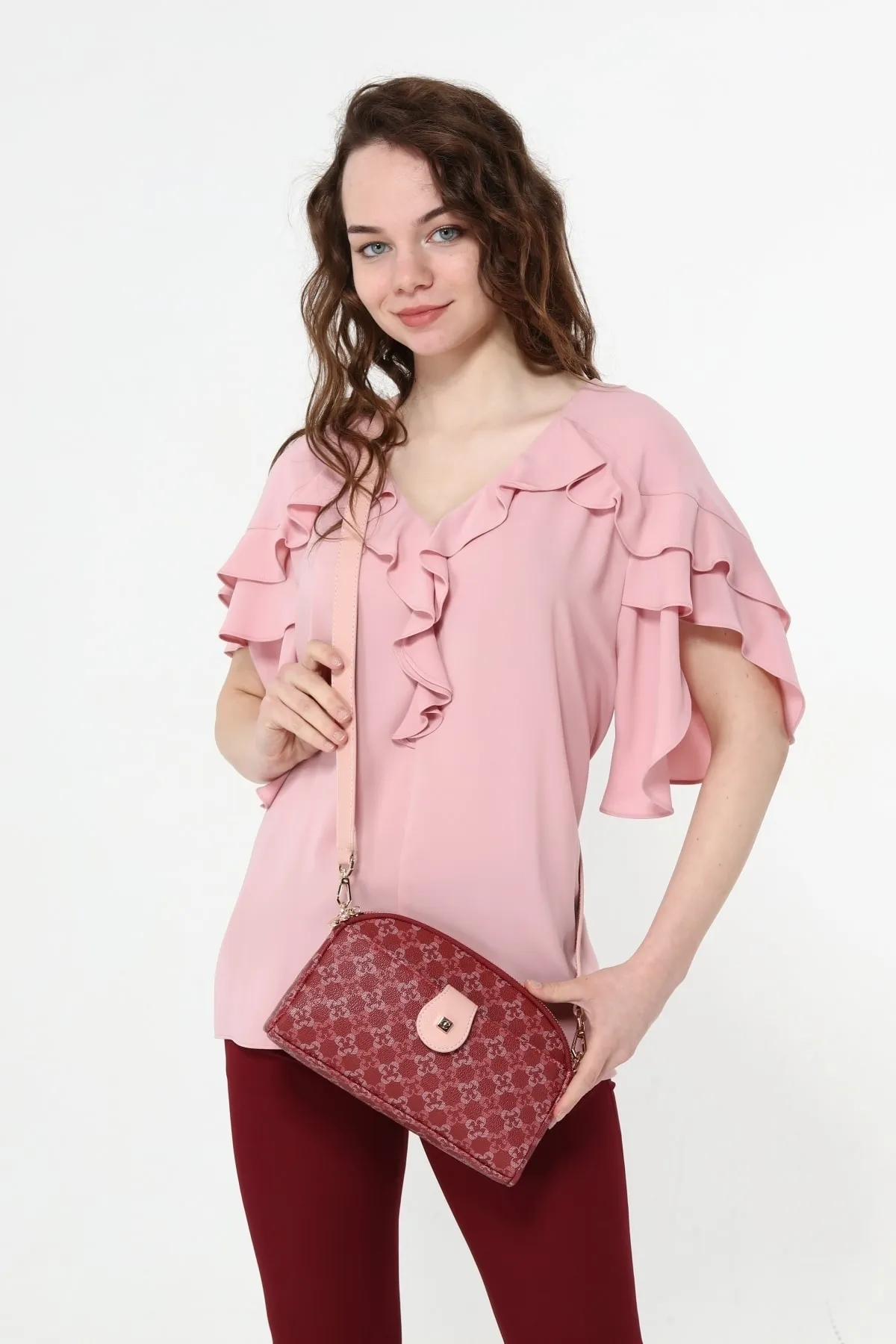 CACHAREL KADIN OMUZ ÇANTASI-C-075-BORDO 