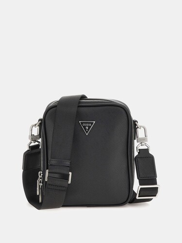 Certosa Saffiano Eco Mini Erkek Çapraz Çanta-Lacivert - Guess