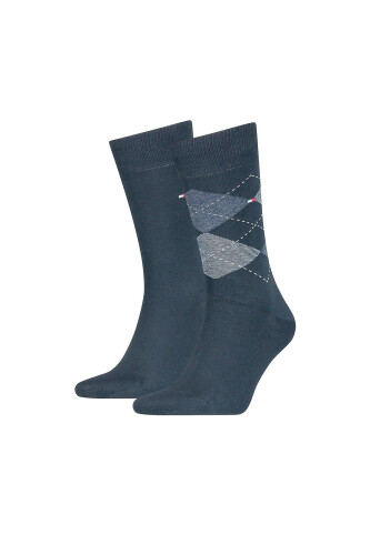 Erkek Baklava Desenli Çorap 2'li Paket - Mavi - Tommy Hilfiger