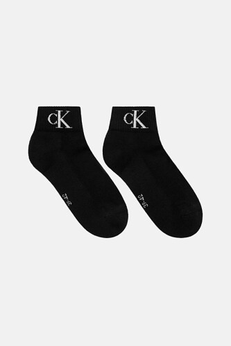 Erkek Bilek Boy Monogram Logolu 2'li Çorap Seti - Siyah 