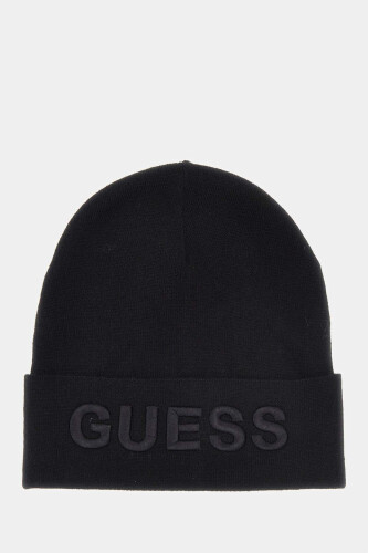 Erkek Büyük Logo Bere - Siyah 