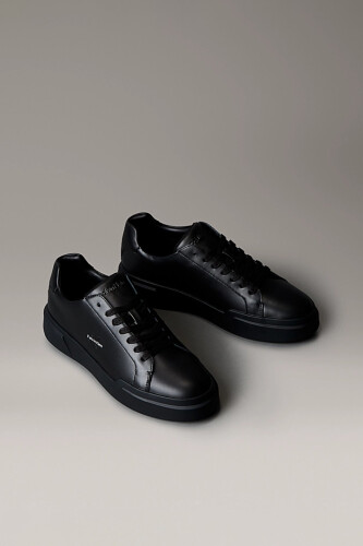 Erkek CK Avenue Bağcıklı Deri Spor Ayakkabı - Siyah 