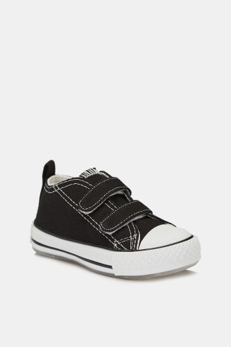 Erkek Çocuk Pino Patik Işıklı Keten Ayakkabı - Siyah 