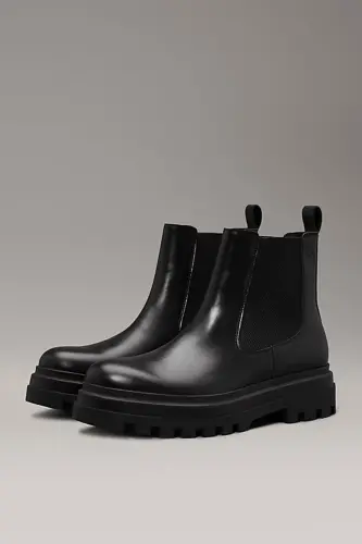 Erkek Deri LUG Chelsea Bot - Siyah 