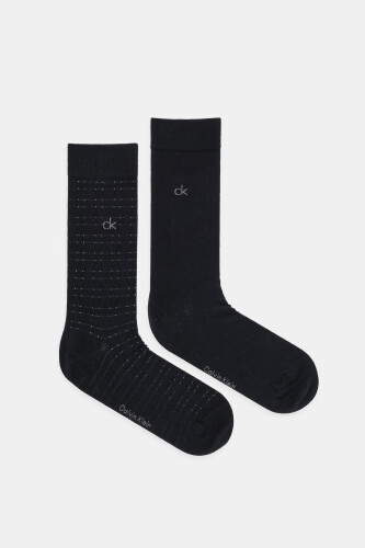 Erkek Desenli Çorap 2'li Paket - Siyah 