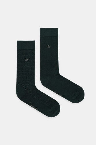 Erkek Desenli Çorap 2'li Paket - Yeşil 