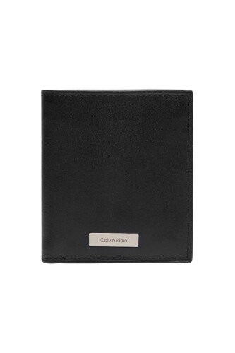 Erkek Dikey Katlanır Cüzdan - Siyah 