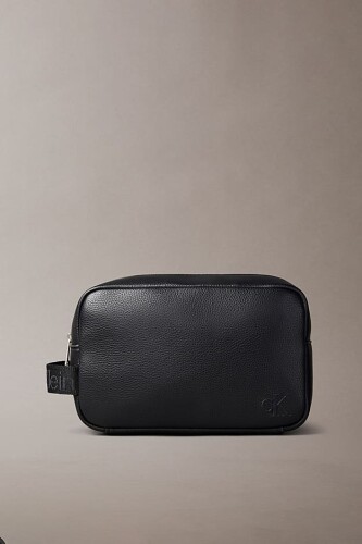 Erkek Dokulu Taşıma Saplı El Çantası - Siyah 