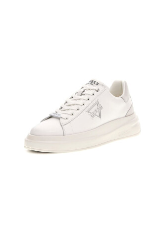 Erkek Elban Deri Kalın Tabanlı Sneaker - Beyaz - Guess