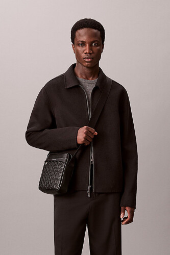 Erkek Emblem Aop Emboss Reporter Omuz Çantası - Siyah - Calvin Klein