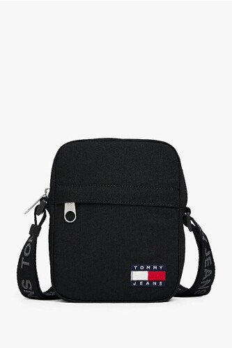 Erkek Essential Daily Logolu Askılı Reporter Çanta - Siyah 