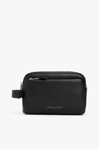 Erkek Fermuarlı Cepli Taşıma Saplı El Çantası - Siyah 