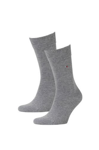 Erkek Klasik Çorap 2'li Paket - Gri Melanj - Tommy Hilfiger