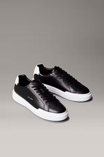 Erkek Kontrast Topuk Detaylı Kalın Tabanlı Sneaker - Siyah 