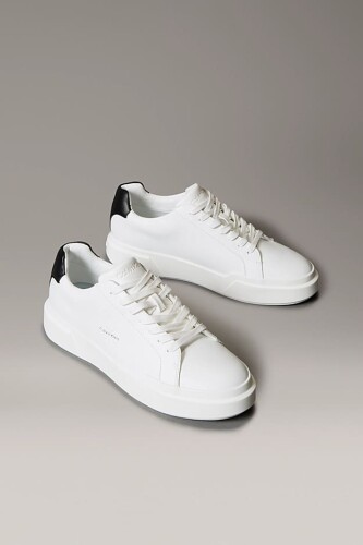 Erkek Kontrast Topuk Detaylı Sneaker - Beyaz - Calvin Klein