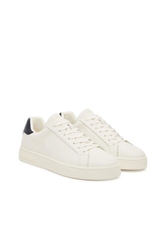 Erkek Kontrast Topuklu Minimalist Sneaker - Beyaz/Lacivert - ARMANI EXCHANGE
