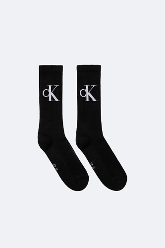 Erkek Monogram Logolu 2'li Soket Çorap Seti - Siyah 