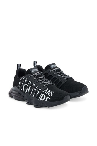 Erkek Nomo Dis. 13 Büyük Yazı Logolu Hava Yastıklı Fileli Sneaker - Siyah - Versace
