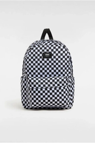 Erkek Old Skool Grom Check Sırt Çantası - Siyah Beyaz 