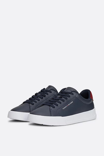 Erkek Pebble Grain Court Sneaker - Lacivert 