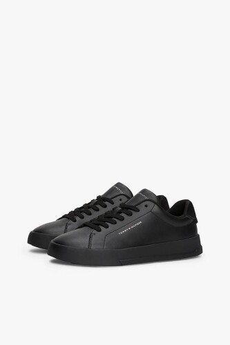 Erkek Pebble Grain Court Sneakers - Siyah 