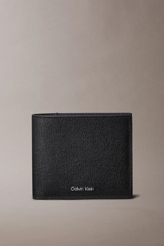 Erkek Saffiano Billfold Dokulu Cüzdan - Siyah 