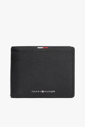 Erkek Şerit Detaylı Katlanır Cüzdan - Siyah 