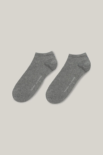Erkek Sneaker Çorap 2'li Paket - Gri Melanj 