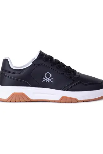 Erkek Spor Ayakkabı-Siyah-Beyaz 