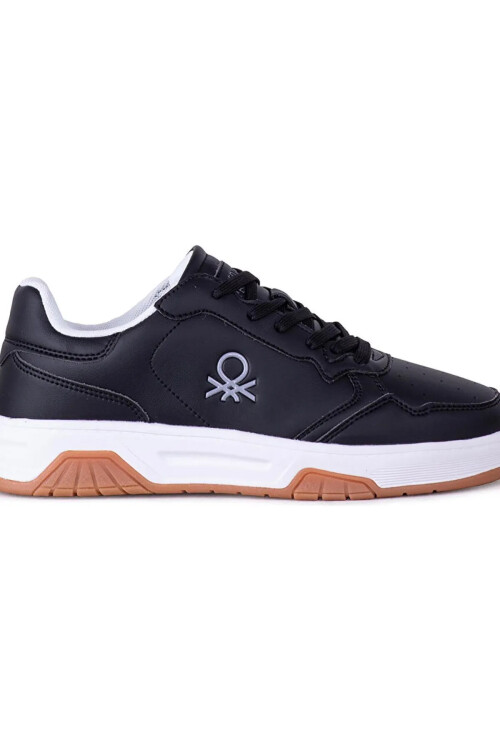 Erkek Spor Ayakkabı-Siyah-Beyaz - Benetton