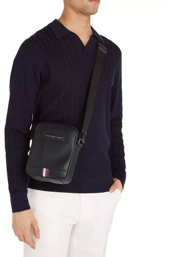 Erkek TH BUSINESS MINI REPORTER Omuz Çantası - SİYAH 