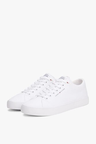 Erkek Th Logo Canvas Sneakers - Beyaz 