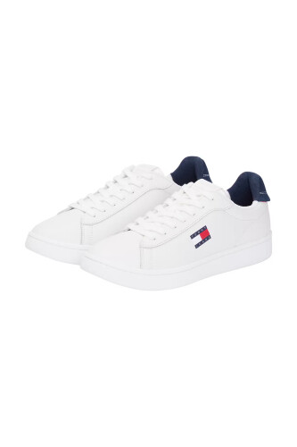 Erkek Tommy Jeans ARCHIVE '98 Leather Sneakers - Beyaz 
