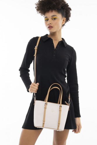 Graffiti Kadın El ve Omuz Çantası-BNT_1042-Bej-A.Camel - Benetton