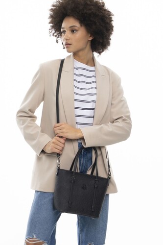 Graffiti Kadın El ve Omuz Çantası-BNT_1042-Siyah - Benetton