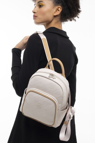 Graffiti Kadın Sırt Çantası-Bej-A.Camel 