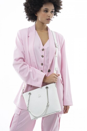 Graffiti Kol Çantası BNT_1043-Beyaz 