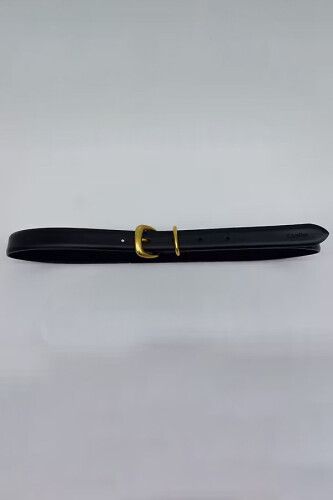 Kadın 25 Mm Klasik Metal Tokalı Kemer - Siyah 