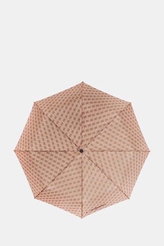 Kadın 4G Logo Monogram Desenli Otomatik Katlanır Şemsiye - Kahverengi - Guess