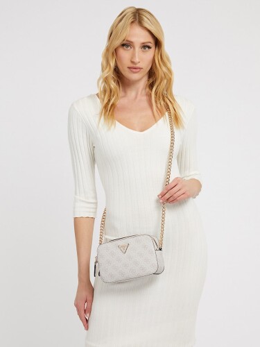 Kadın 4g Logolu Noelle Çapraz Mini Omuz Çantası-Beyaz - Guess