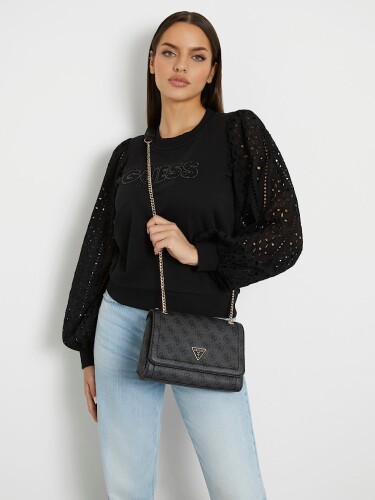 Kadın 4g Logolu Noelle Çapraz Omuz Çantası-Siyah - Guess